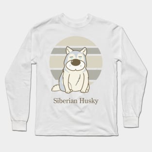 Cute Dogs illustrations - Siberian Husky Long Sleeve T-Shirt